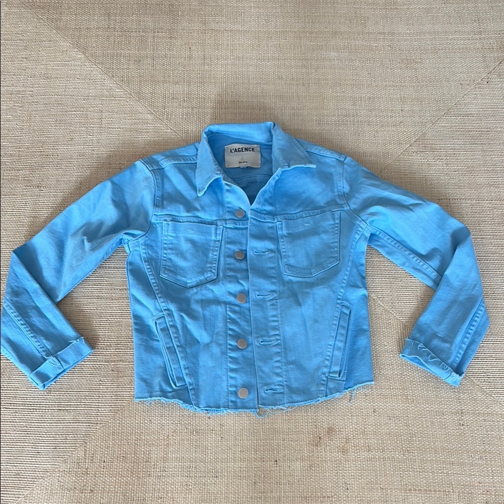 L'AGENCE Sky Blue Denim Jacket sz XS